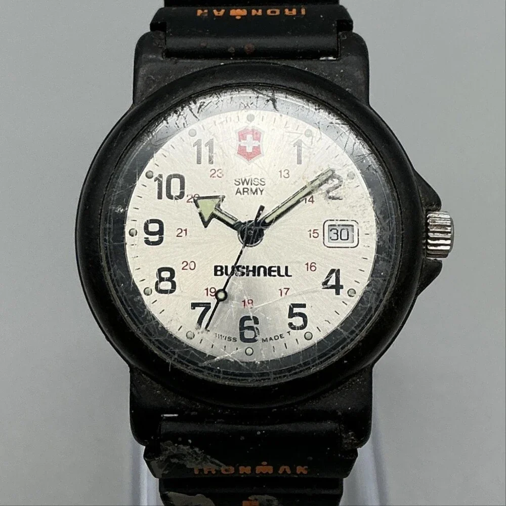 Vintage Swiss Army Bushnell Womens Watch 29mm Silver Tone For Parts Not Running